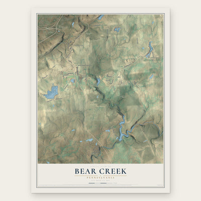 Bear Creek, Pennsylvania map print, the full design