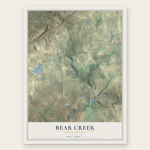 Bear Creek, Pennsylvania map print, the full design