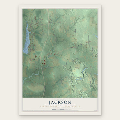 Jackson, Mercer County, Pennsylvania map print, the full design