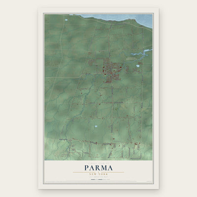 Parma, New York map print, the full design