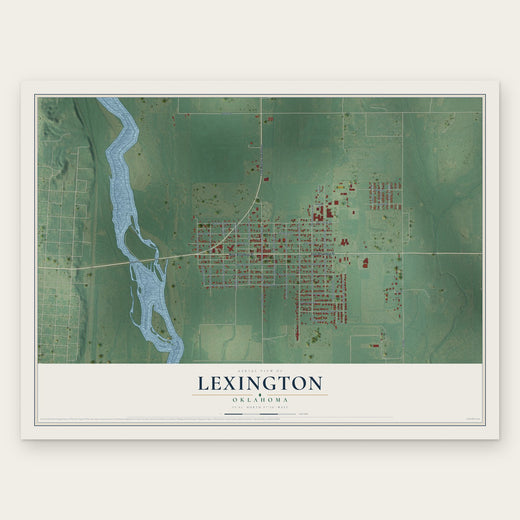 Lexington, Oklahoma map print, the full design