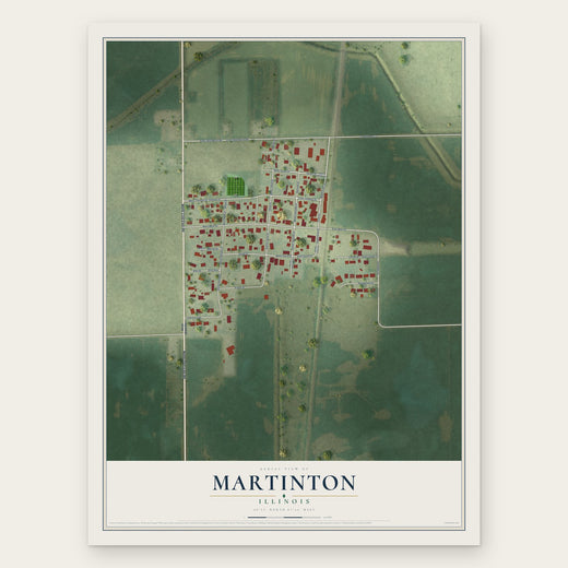 Martinton, Illinois map print, the full design