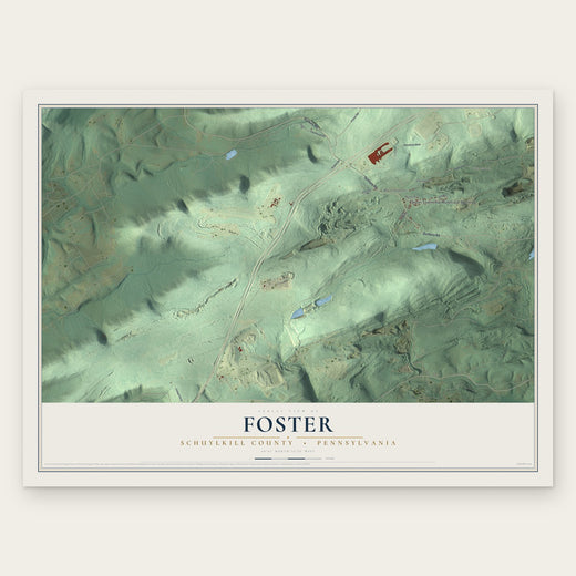 Foster, Schuylkill County, Pennsylvania map print, the full design