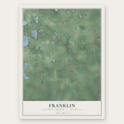 Franklin, Lenawee County, Michigan map print, the full design