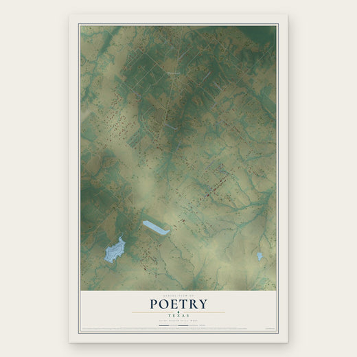 Poetry, Texas map print, the full design