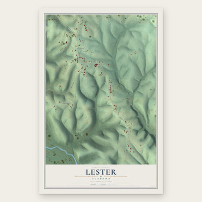 Lester, Alabama map print, the full design