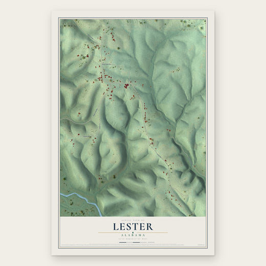 Lester, Alabama map print, the full design