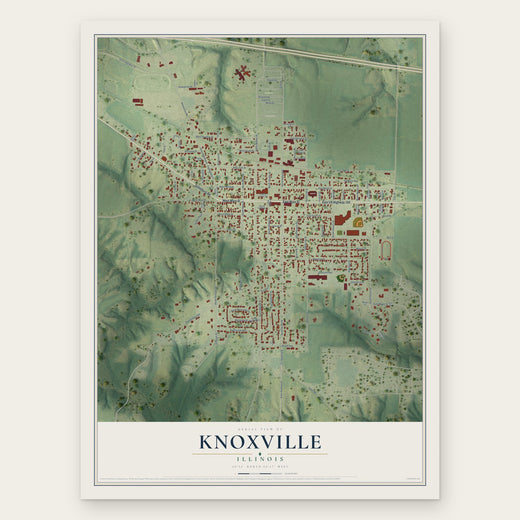 Knoxville, Illinois map print, the full design