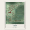 Alda, Nebraska map print, the full design