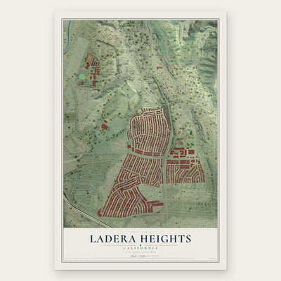Ladera Heights, California map print, the full design