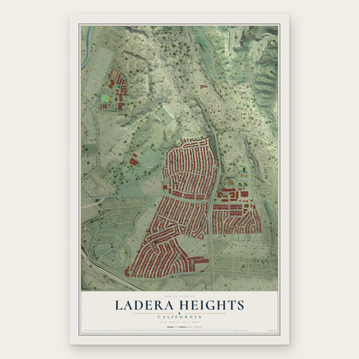 Ladera Heights, California map print, the full design