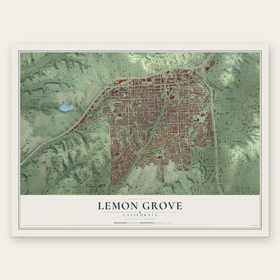 Lemon Grove, California map print, the full design