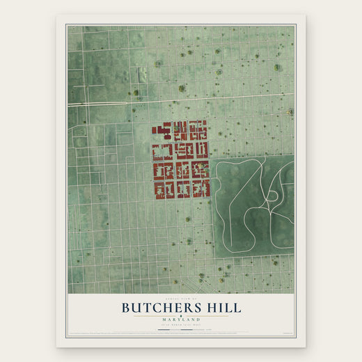 Butchers Hill, Maryland map print, the full design