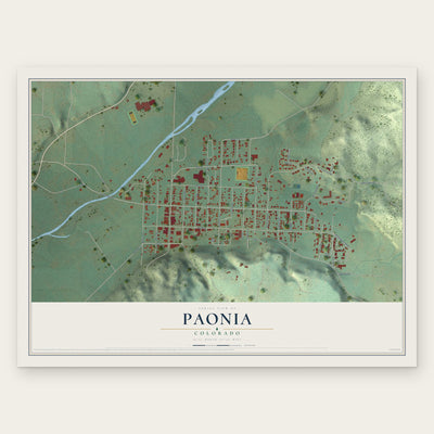Paonia, Colorado map print, the full design