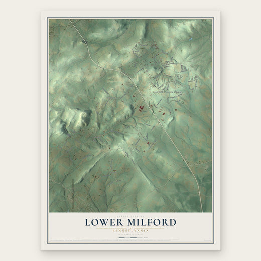 Lower Milford, Pennsylvania map print, the full design