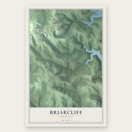 Briarcliff, Arkansas map print, the full design