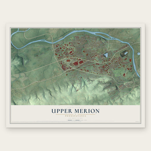 Upper Merion, Pennsylvania map print, the full design