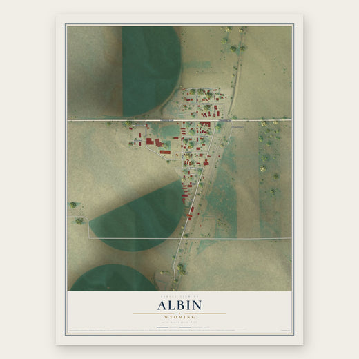 Albin, Wyoming map print, the full design