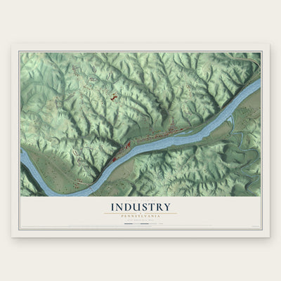 Industry, Pennsylvania map print, the full design