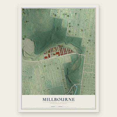 Millbourne, Pennsylvania map print, the full design