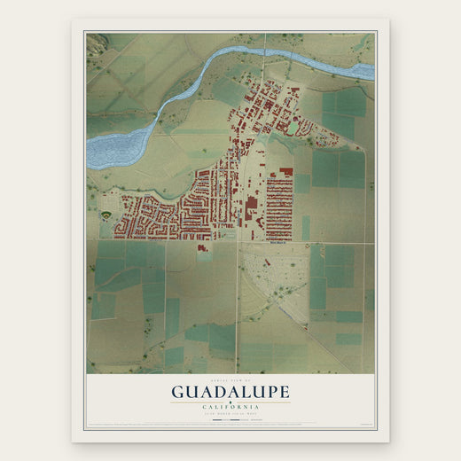 Guadalupe, California map print, the full design