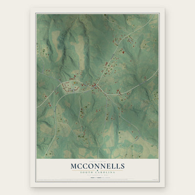 McConnells, South Carolina map print, the full design