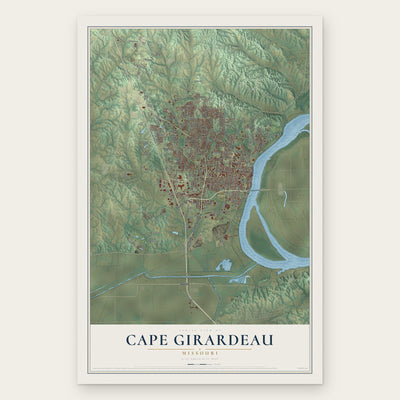 Cape Girardeau, Missouri map print, the full design