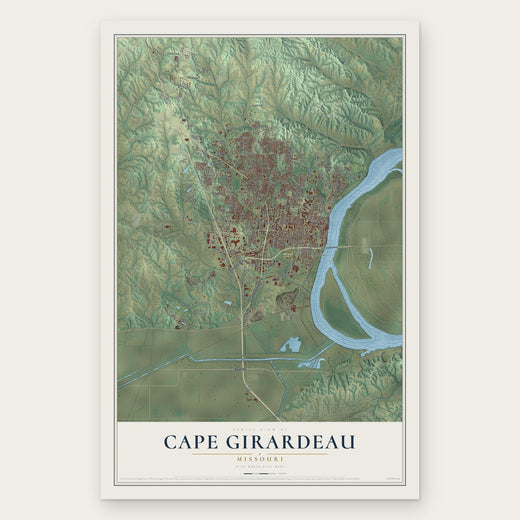 Cape Girardeau, Missouri map print, the full design