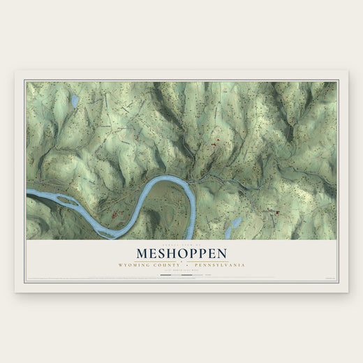 Meshoppen, Wyoming County, Pennsylvania map print, the full design