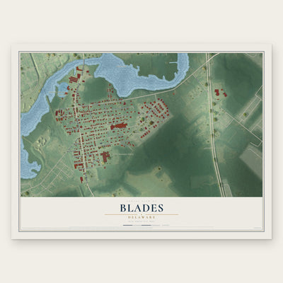 Blades, Delaware map print, the full design