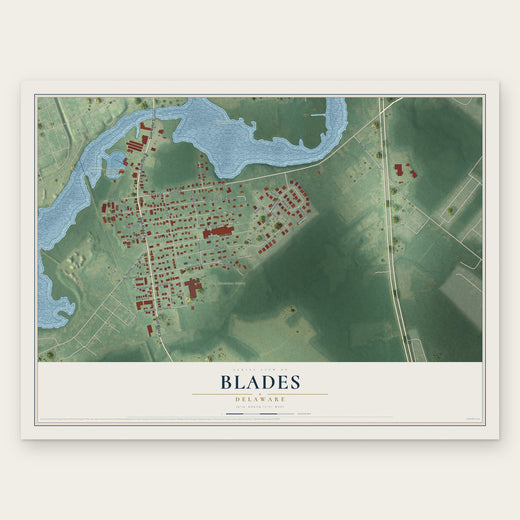 Blades, Delaware map print, the full design