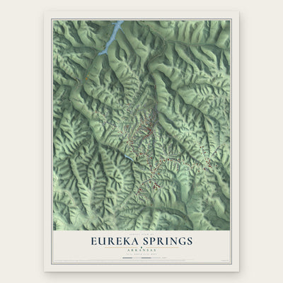 Eureka Springs, Arkansas map print, the full design