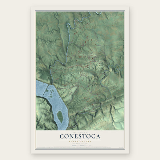 Conestoga, Pennsylvania map print, the full design