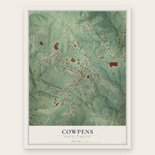 Cowpens, South Carolina map print, the full design