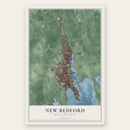 New Bedford, Massachusetts map print, the full design