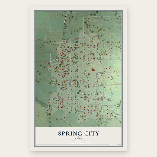 Spring City, Utah map print, the full design