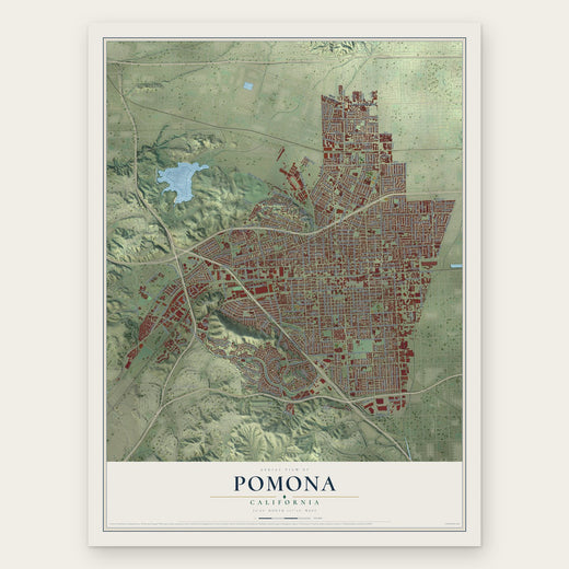 Pomona, California map print, the full design