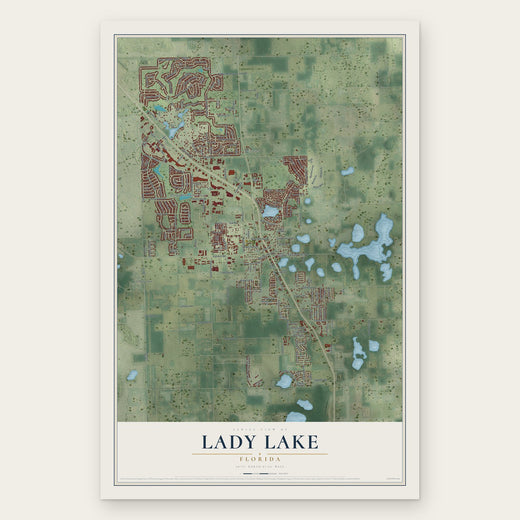 Lady Lake, Florida map print, the full design