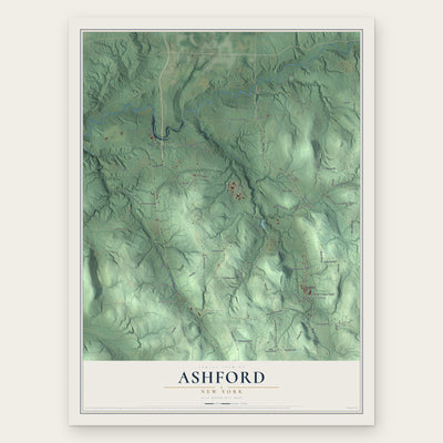 Ashford, New York map print, the full design