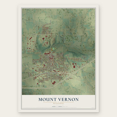 Mount Vernon, Missouri map print, the full design