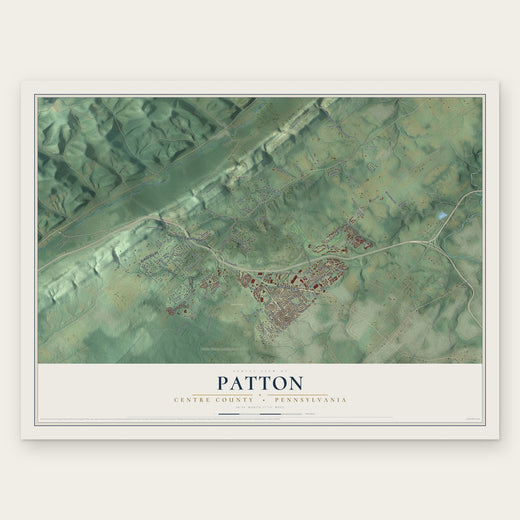 Patton, Centre County, Pennsylvania map print, the full design