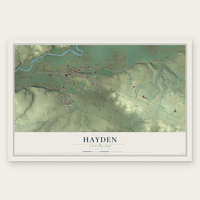 Hayden, Colorado map print, the full design