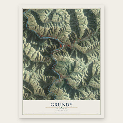 Grundy, Virginia map print, the full design