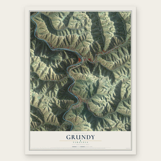 Grundy, Virginia map print, the full design