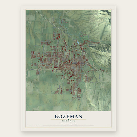 Bozeman, Montana map print, the full design