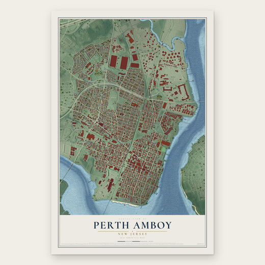 Perth Amboy, New Jersey map print, the full design