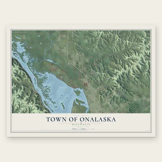 Town of Onalaska, Wisconsin map print, the full design