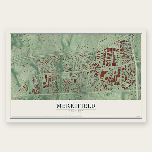 Merrifield, Virginia map print, the full design
