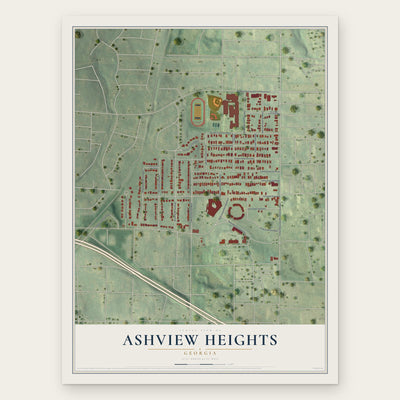 Ashview Heights, Georgia map print, the full design