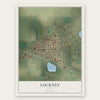 Lockney, Texas map print, the full design